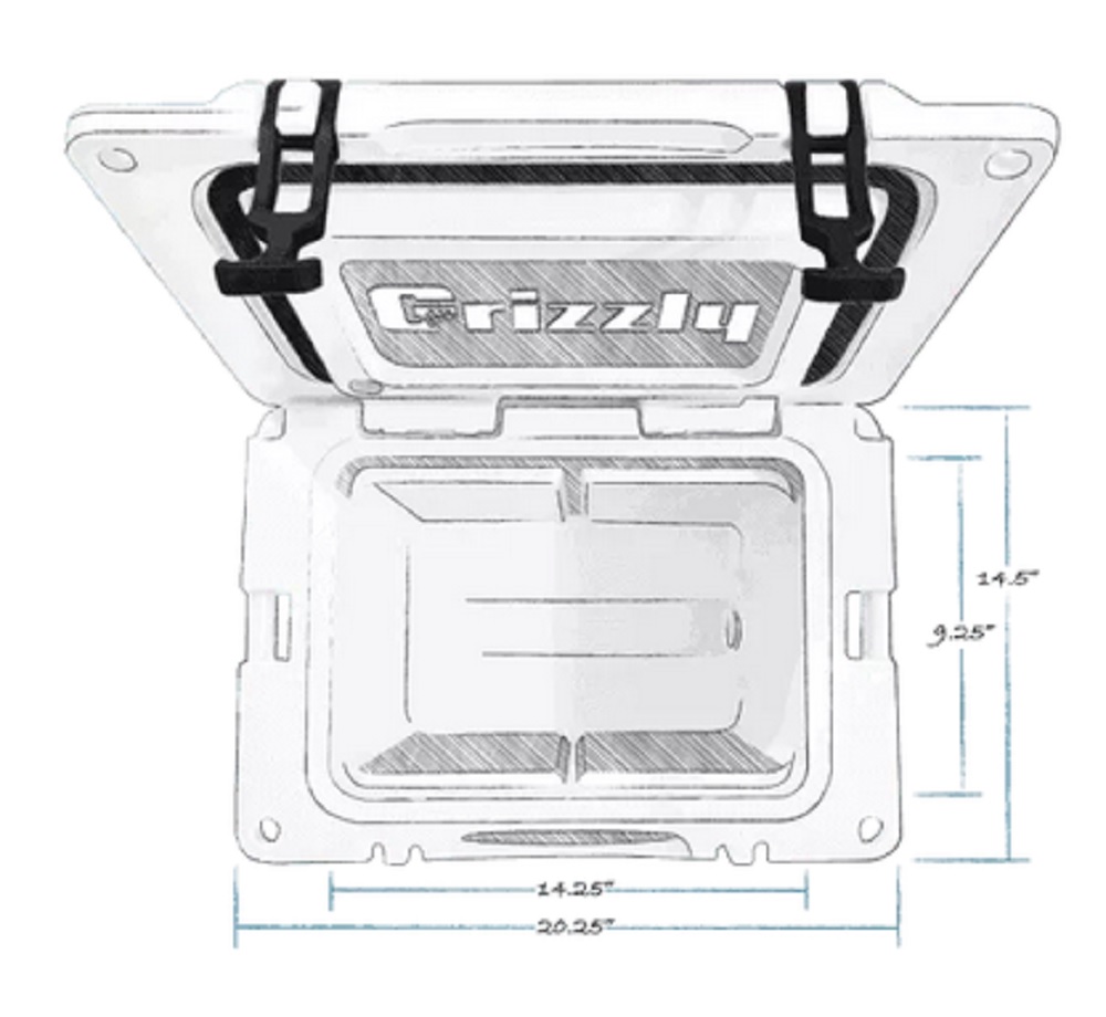 Grizzly 20 quart Cooler in White