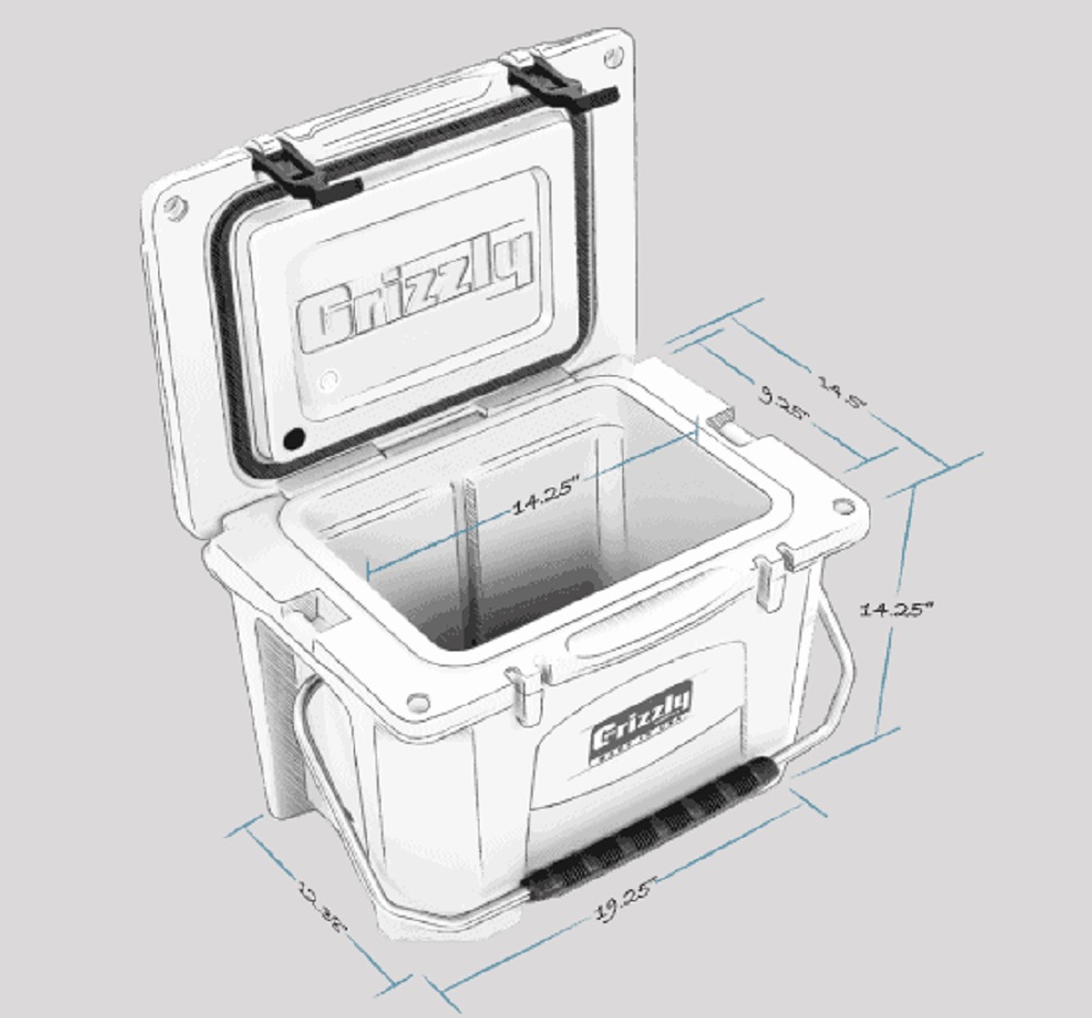 Grizzly 20 quart Cooler in Lunar Green