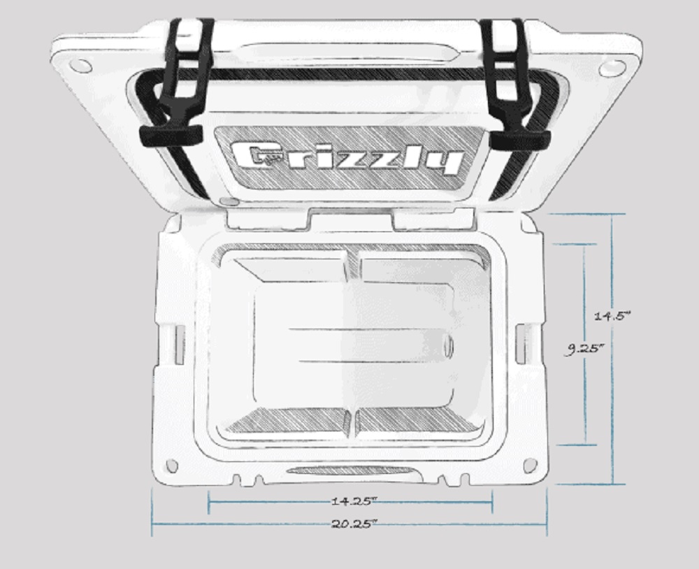 Grizzly 20 Quart Cooler in Light Blue