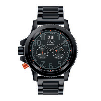 07301422 ESQ Men's Fusion Black Ion-Plated Chronograph Watch with Black Dial 