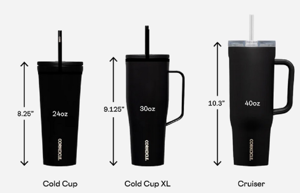Corkcicle 40oz. Matte Black Cruiser Insulated Tumbler with Handle