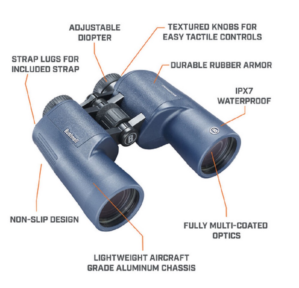 Bushnell H2O 7x50 Waterproof, Porro Prism Binoculars