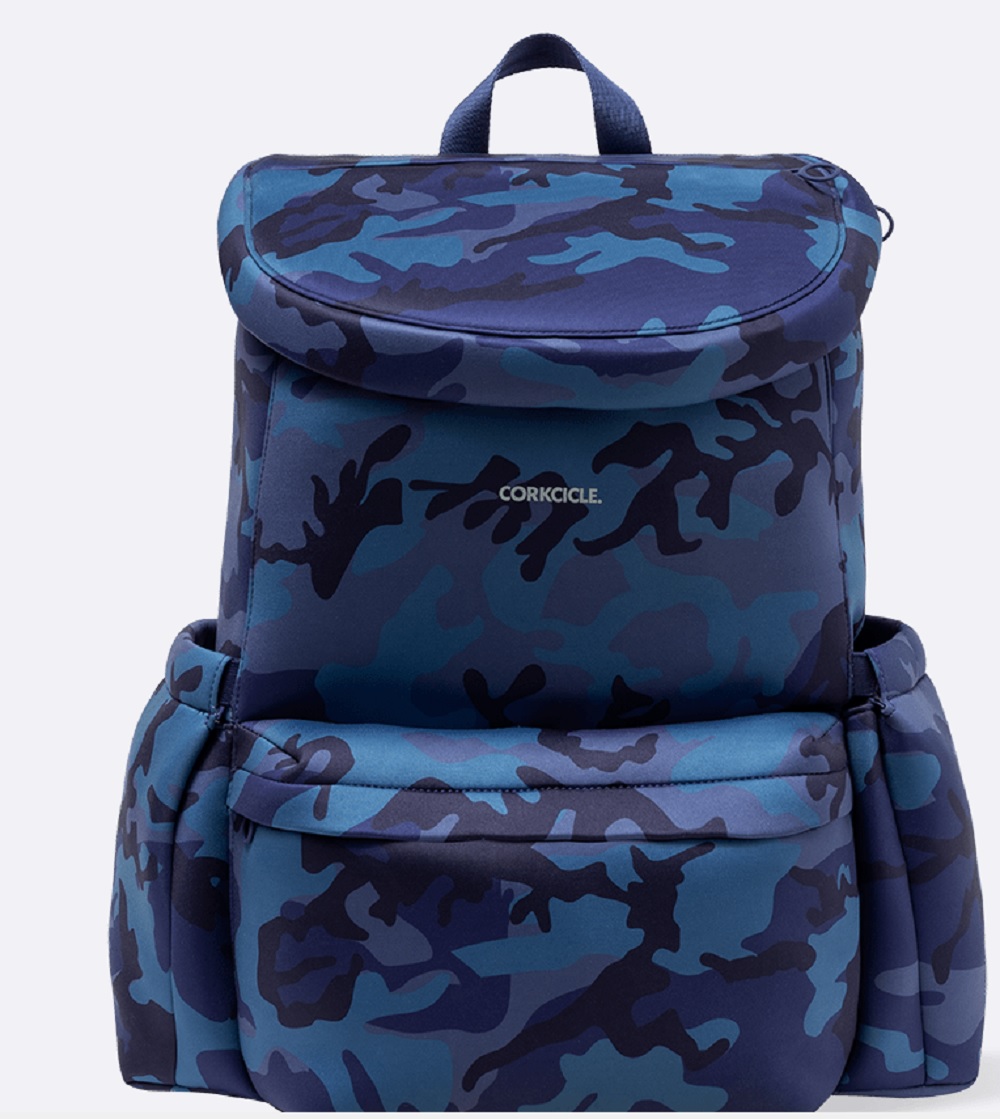 Corkcicle Lotus Backpack Cooler in Camouflage Navy Neoprene
