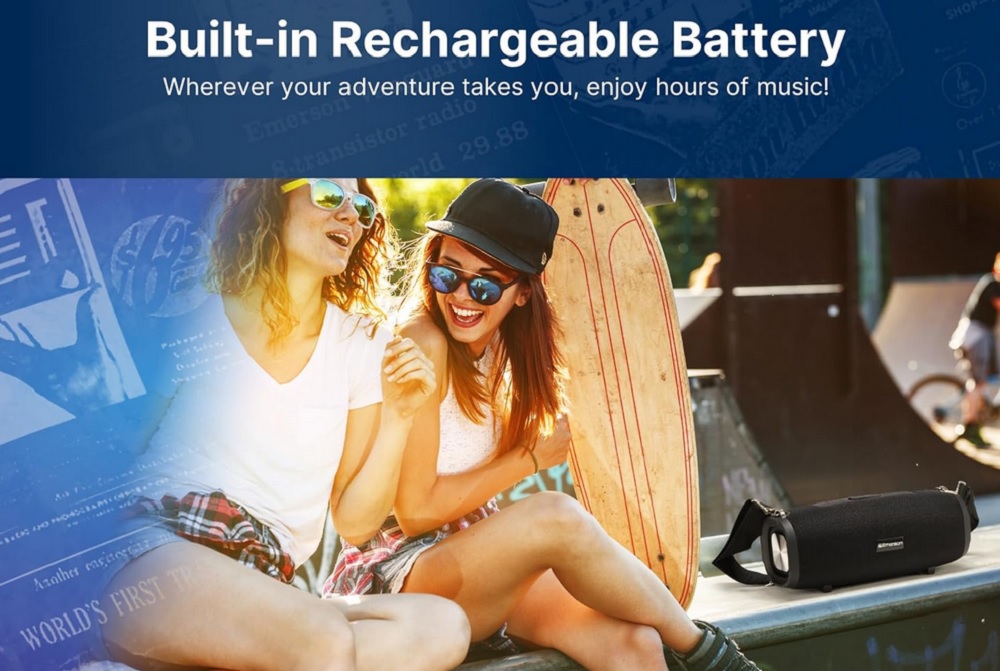 Portable Bluetooth® Speaker with Carrying Strap