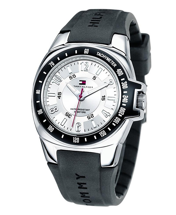 1790485 Tommy Hilfiger Men's Black Leather Strap Watch