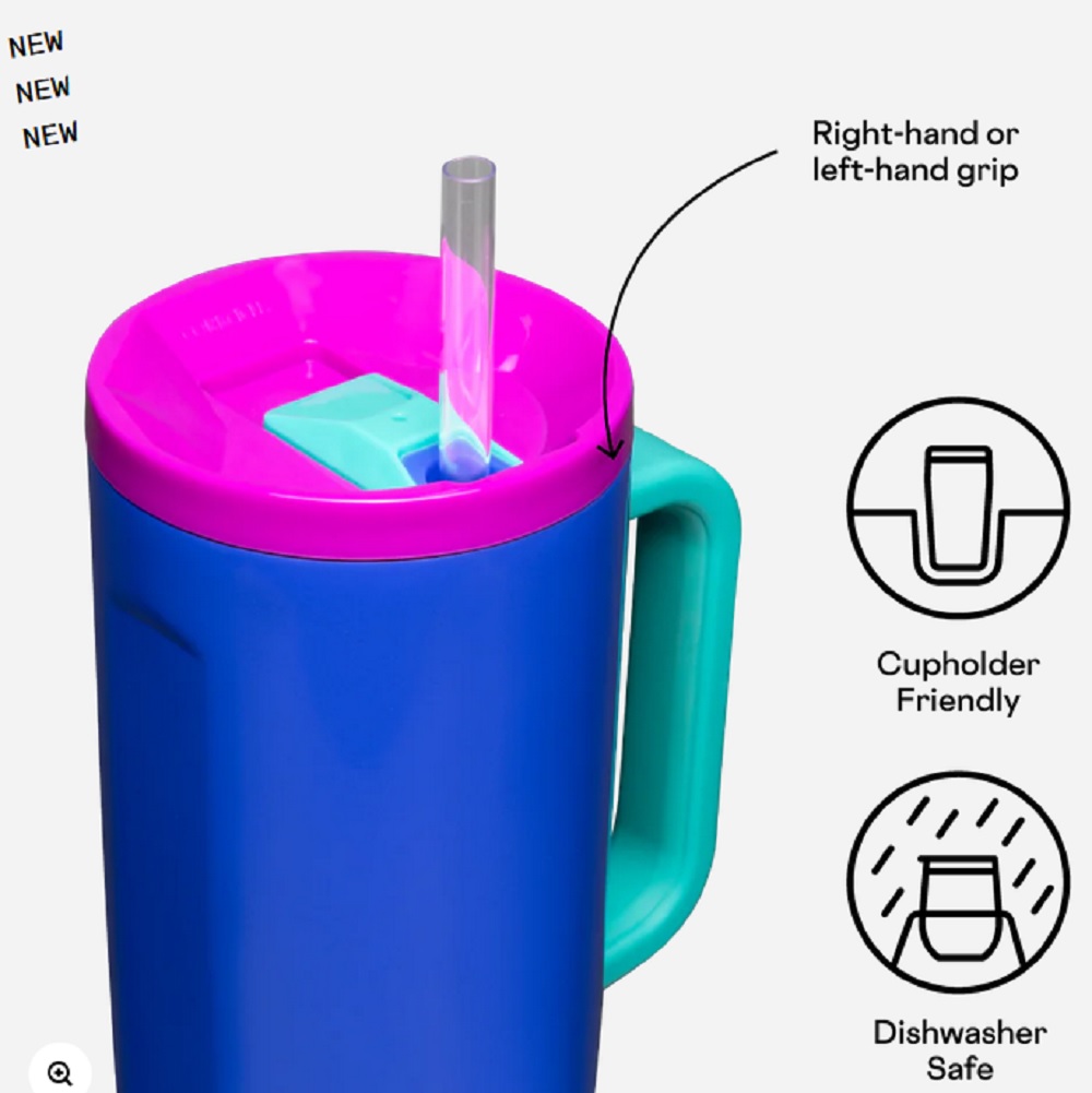 Corkcicle 40oz. 80's Windbreaker Cruiser Insulated Tumbler with Handle