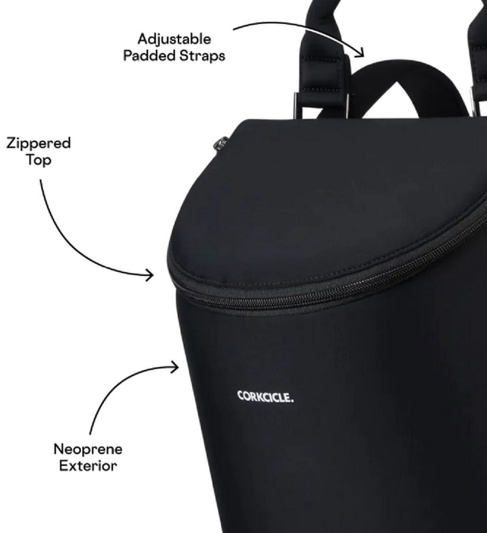 Corkcicle Black Neoprene Eola Bucket Cooler Bag