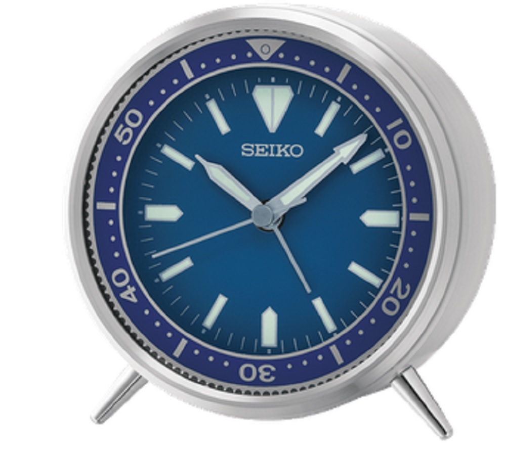 Seiko Mai T Bedside Alarm Clock in Blue