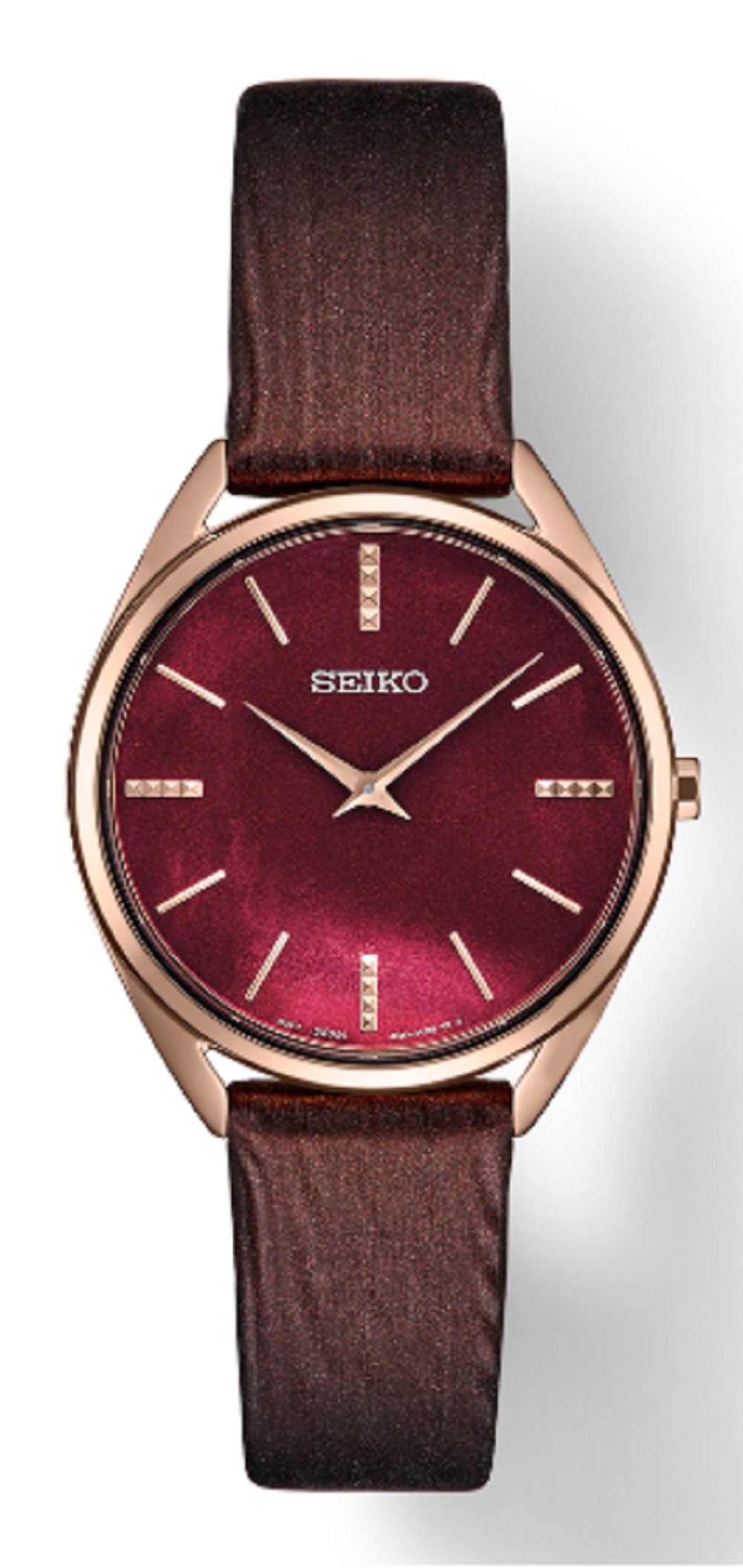 Seiko Essentials Womens Bordeaux Mother-of-Pearl Dial Watch