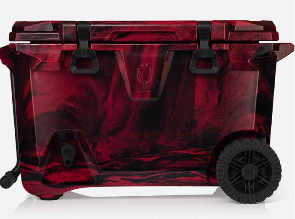 BrüTank 55-Quart Rolling Cooler in Red and Black Swirl