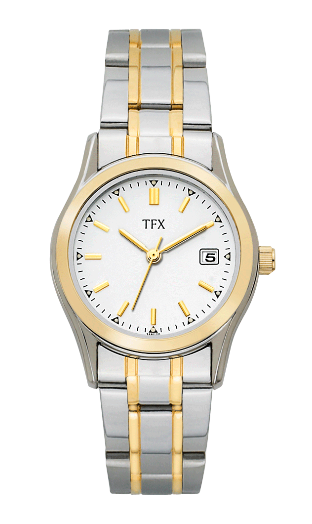 38M100 Bulova TFX Collection Ladies 2 Tone Stainless Steel Bracelet Watch