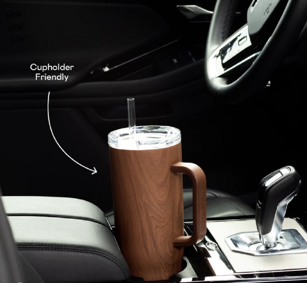 Corkcicle 40oz. Walnut Wood Cruiser Insulated Tumbler with Handle