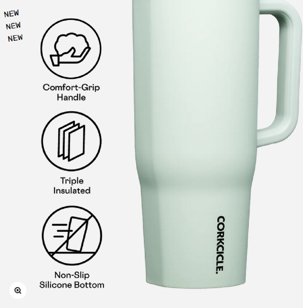 Corkcicle 40oz. Sage Mist Cruiser Insulated Tumbler with Handle