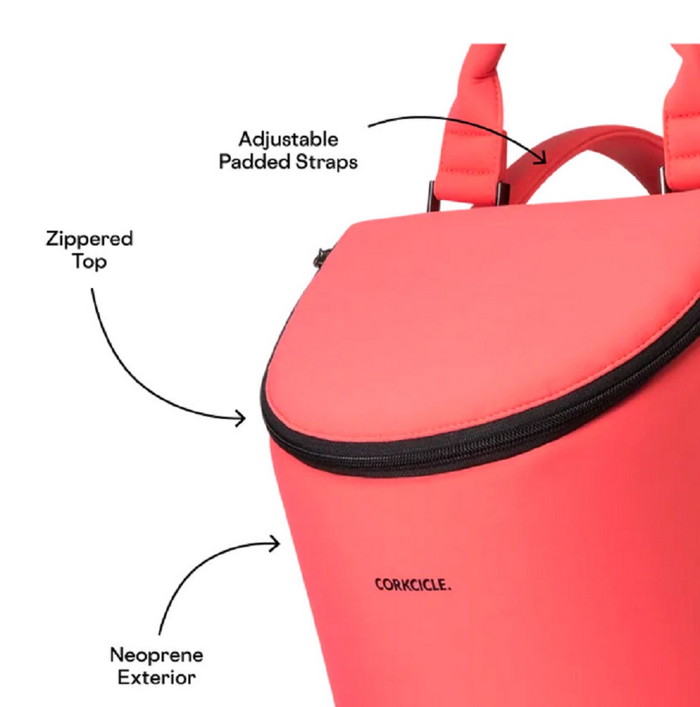 Corkcicle Coral Neoprene Eola Bucket Cooler Bag