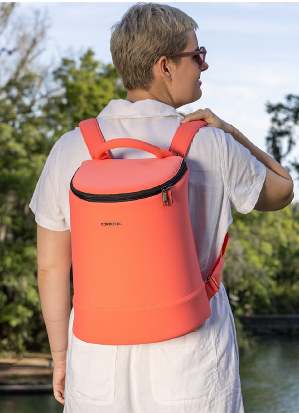 Corkcicle Coral Neoprene Eola Bucket Cooler Bag