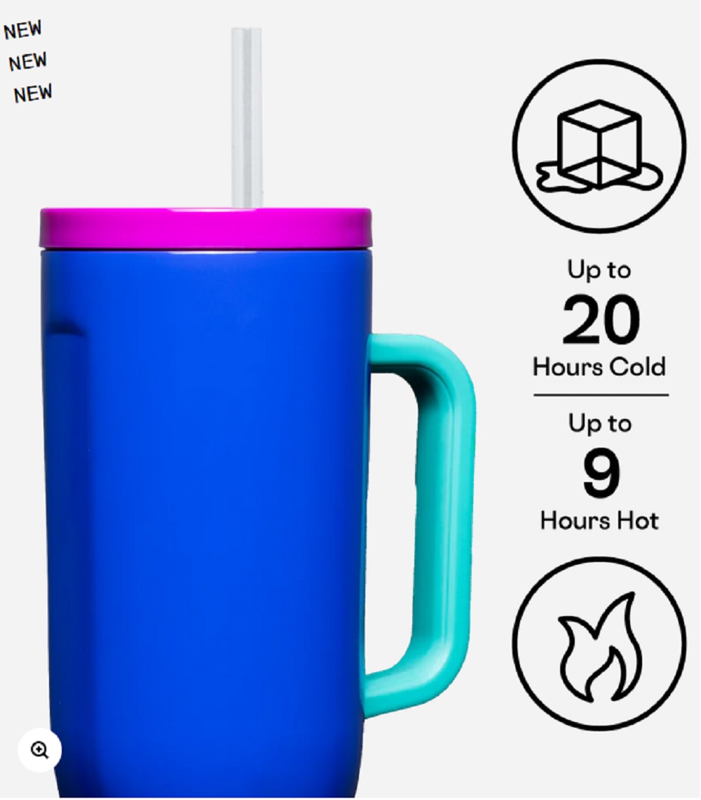 Corkcicle 40oz. 80's Windbreaker Cruiser Insulated Tumbler with Handle