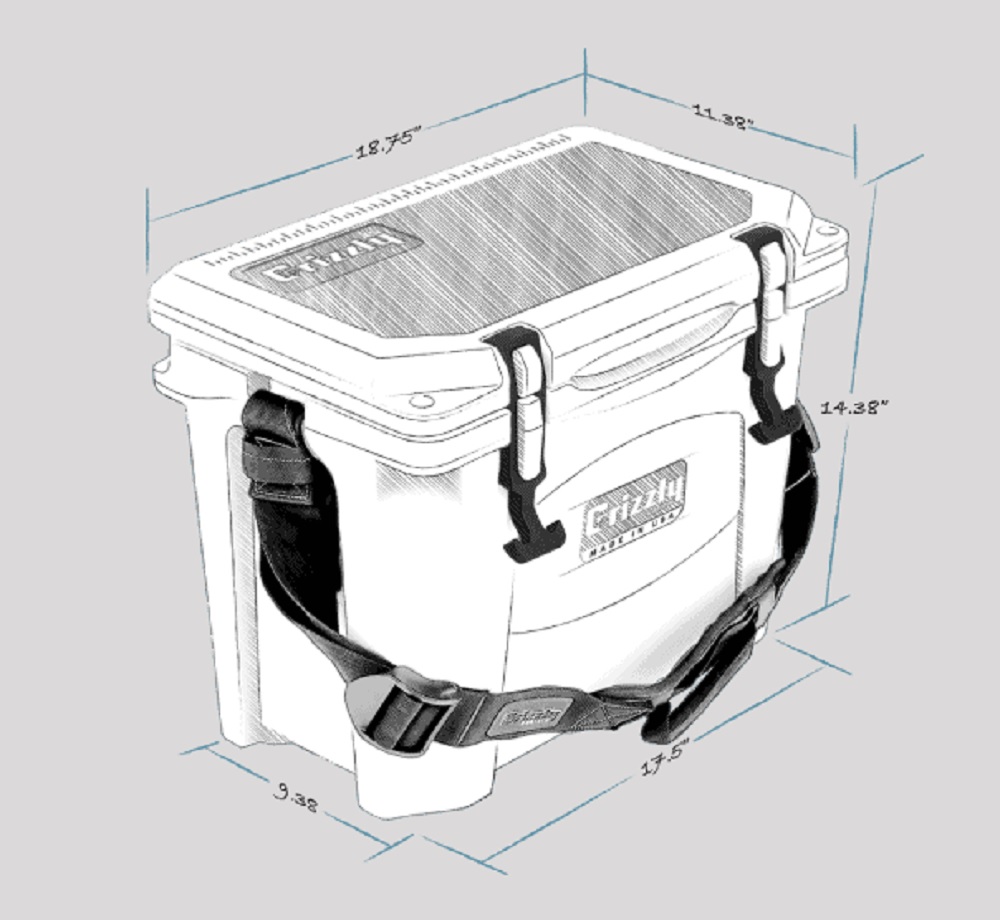 Grizzly 15 Quart Cooler in Seafoam Green