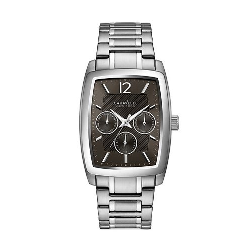 43C115 Caravelle New York by Bulova Men's Black Quartz Chronograph Dial Stainless Steel Bracelet Watch