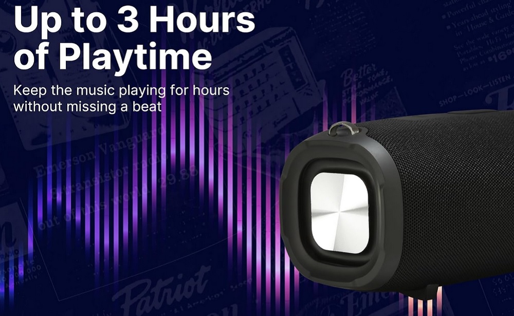 Portable Bluetooth® Speaker with Carrying Strap