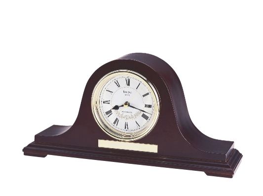 Mantel chime clock with formed wood case