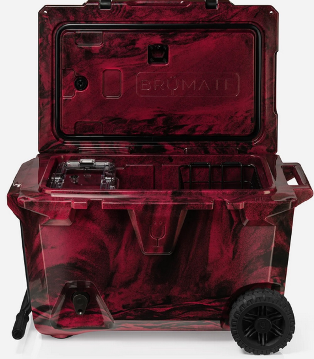 BrüTank 55-Quart Rolling Cooler in Red and Black Swirl