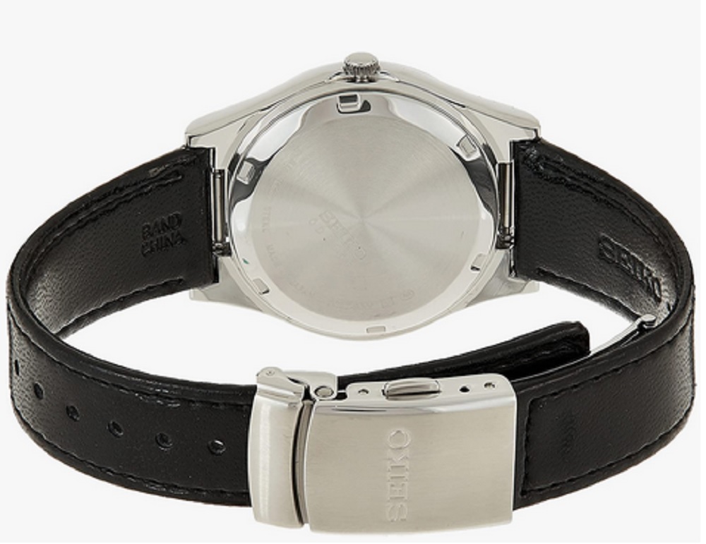 Seiko Men's Quartz Dial Calfskin Band Watch for the Visually Impaired
