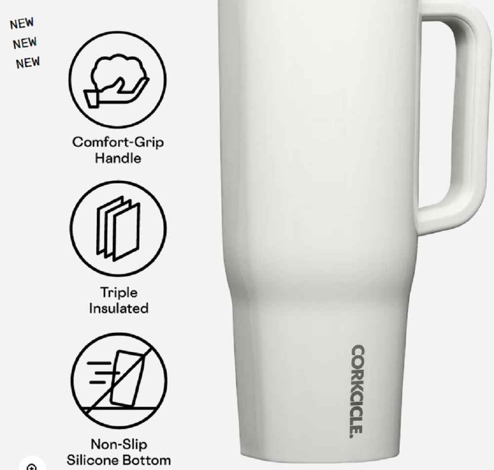 Corkcicle 40oz. Oat Milk Cruiser Insulated Tumbler with Handle