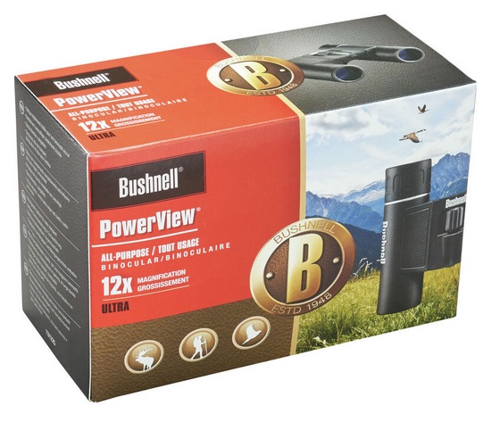 Bushnell PowerView Roof Prism Compact Binocular 12x25