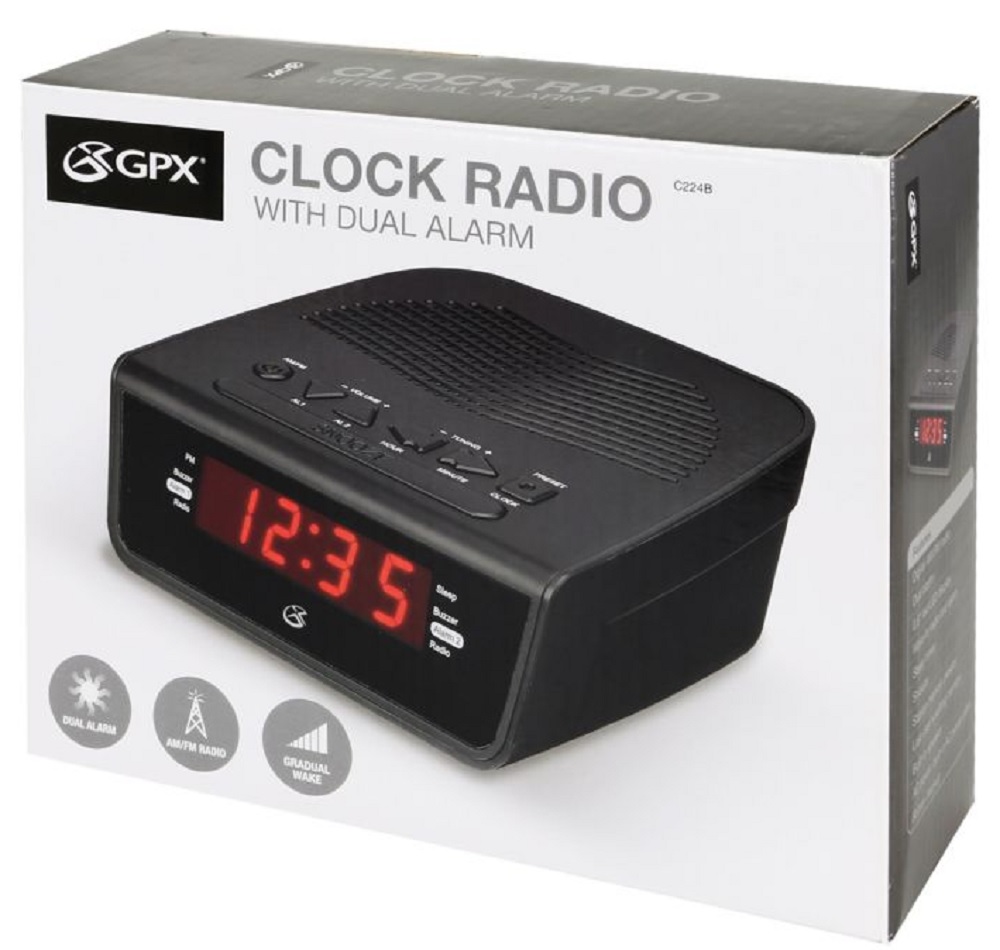 GPX Dual Alarm Clock Radio