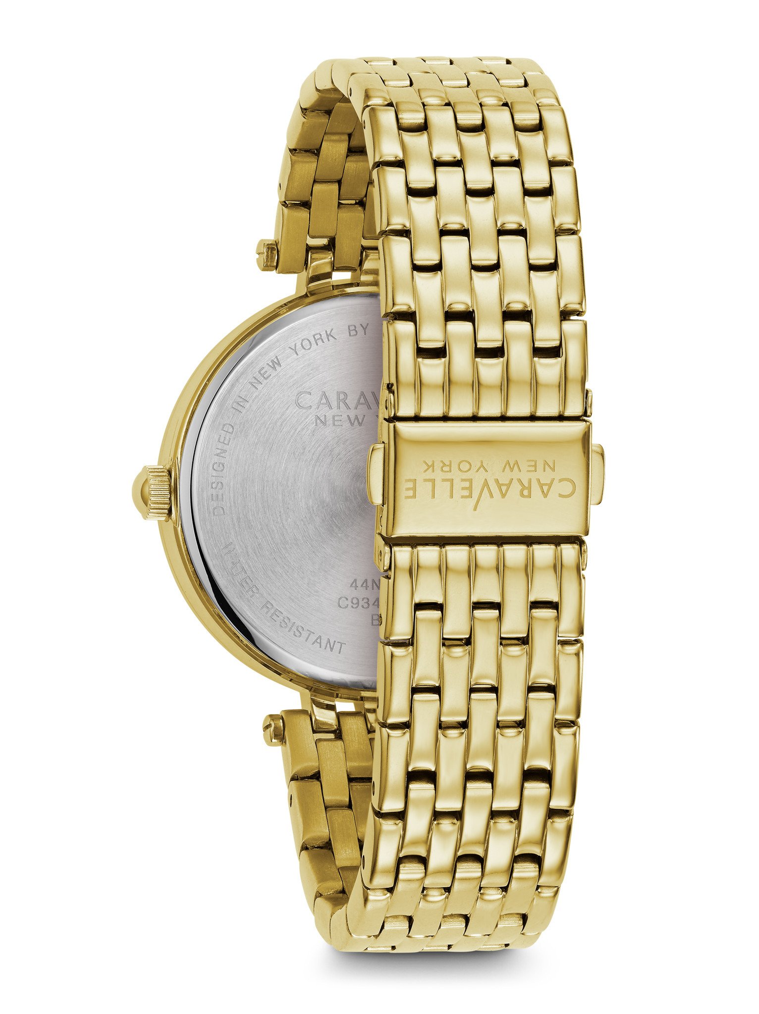 44N109 Caravelle New York by Bulova Ladies Crystal Silver Chronograph Dial Yellow Gold Stainless Steel Watch