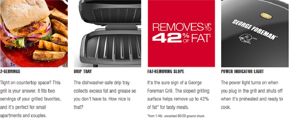 George Foreman 2-Serving Basic Plate Grill and Panini