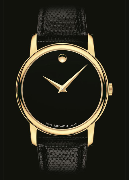 2100005 Movado Mens Classic Museum Dial Gold Plated Case Watch