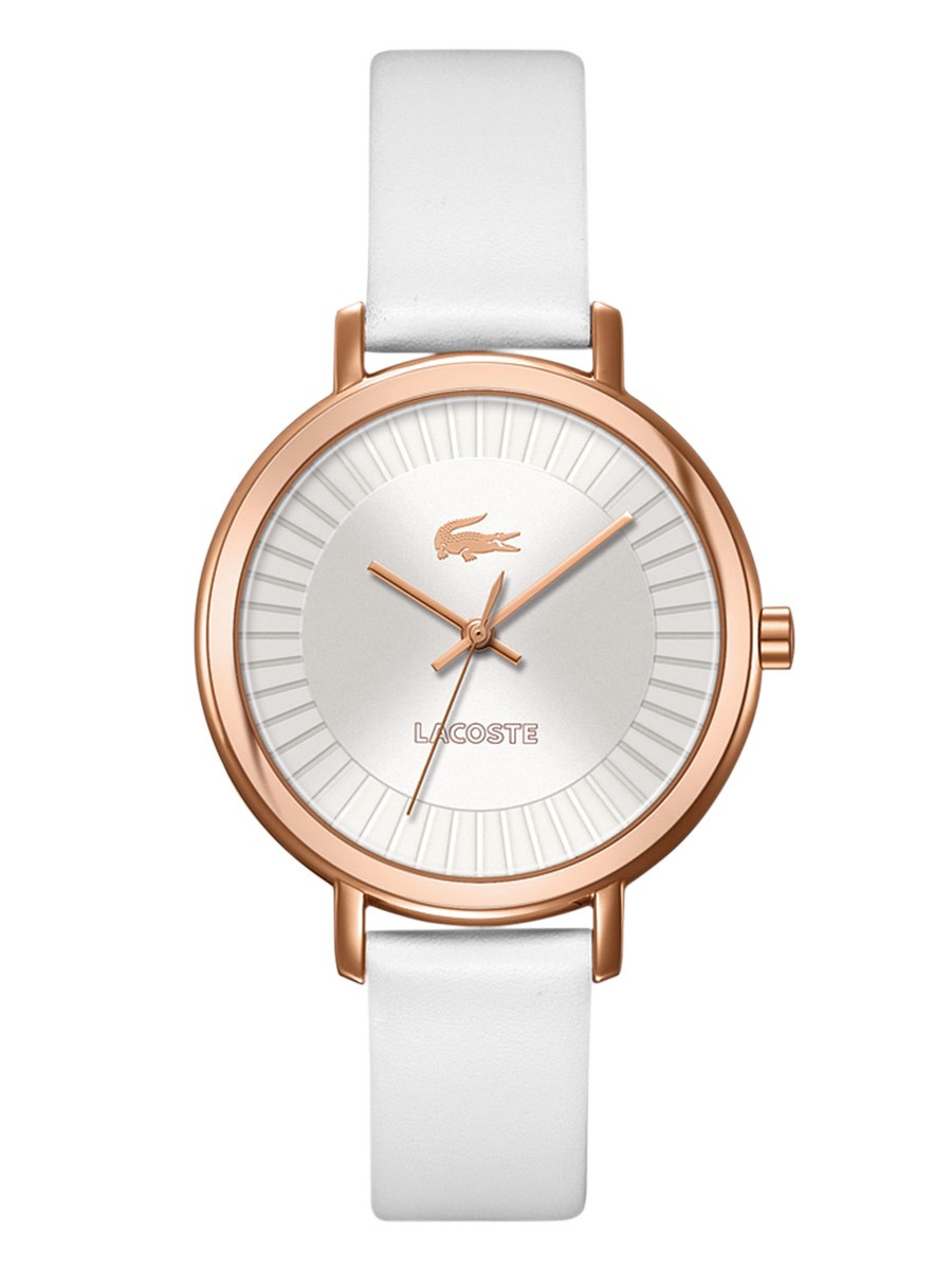 2000715 Lacoste Women's Nice White Leather Strap 36mm Watch