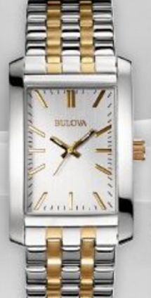 98A137 Bulova Mens Corporate Collection Two-Tone Watch w/ Engravable Buckle