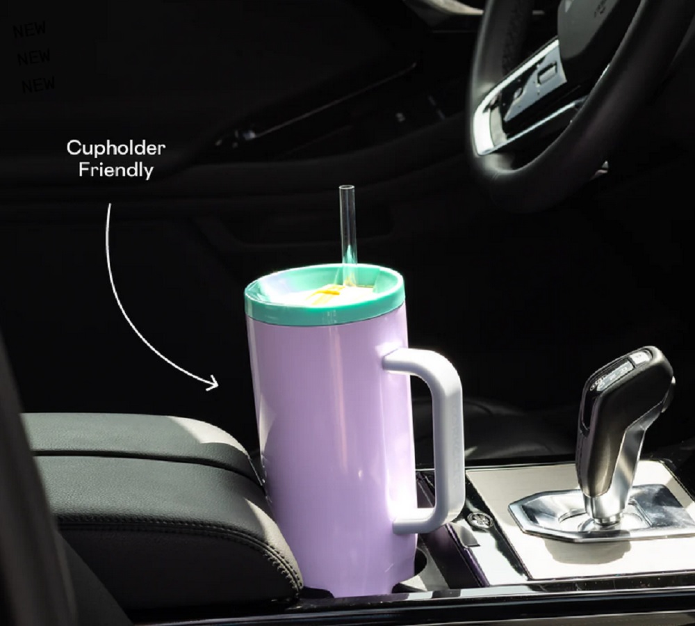 Corkcicle 40oz. Purple Dolphin Cruiser Insulated Tumbler with Handle