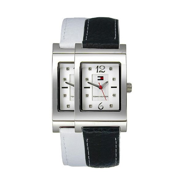 1780566 Tommy Hilfiger Ladies Reversible Blue/White Leather Strap Watch
