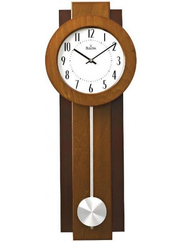 Bulova Avent Modern Pendulum Wall Clock Dual Finish Aluminum Pendulum