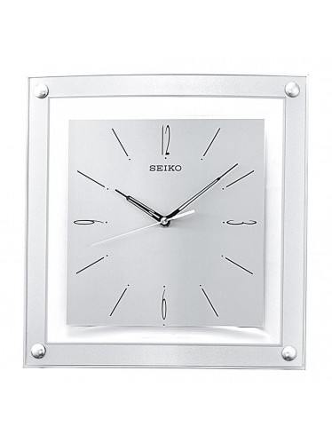 Seiko Silver & Glass Wall Clock