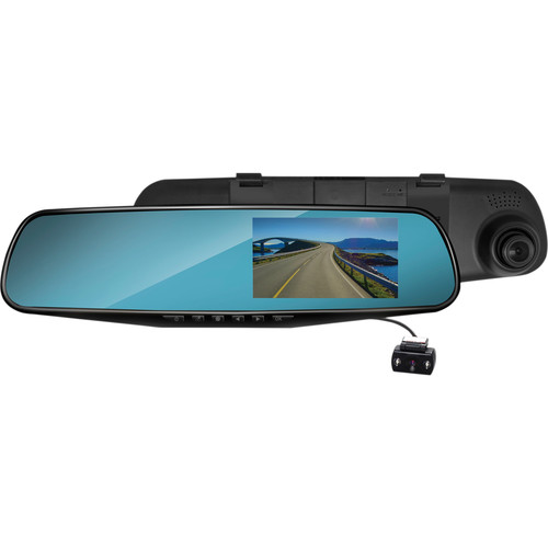 DCHDM306  Coby 1080p HD Rear View Mirror Dashcam with 2 Cameras 