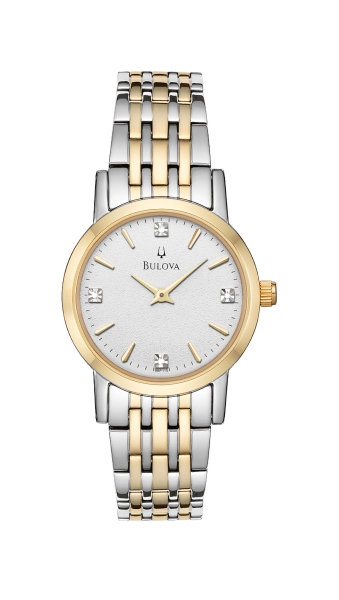 Bulova Ladies 2-Tone Stainless Steel Diamond Dress Watch