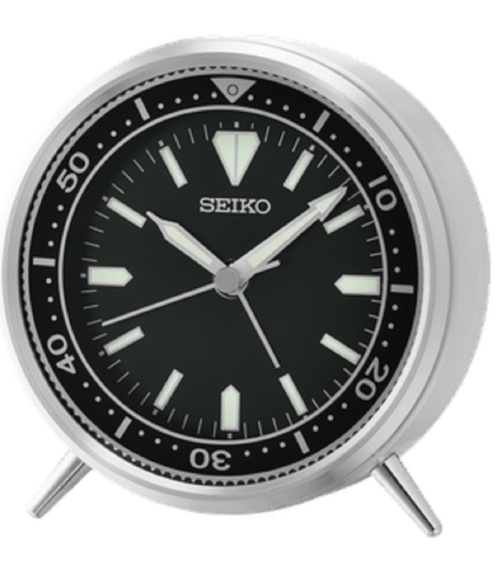 Seiko Mai T Bedside Alarm Clock in Black