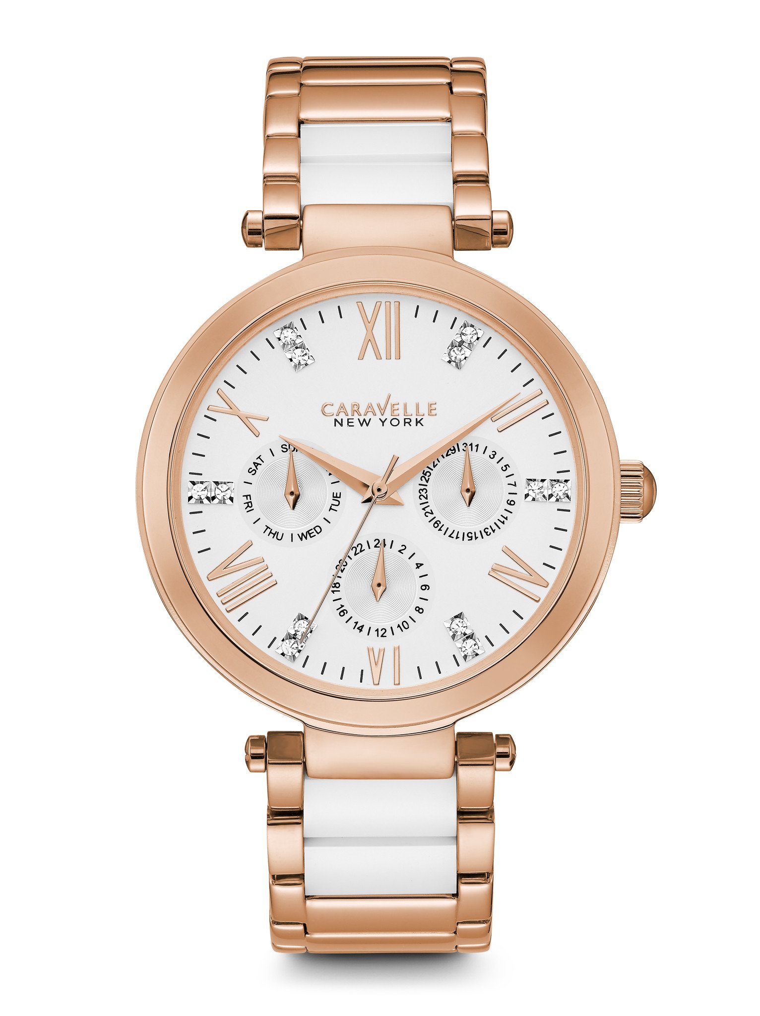 44N108 Caravelle New York by Bulova Women's Crystal Stainless Steel & Ceramic Watch