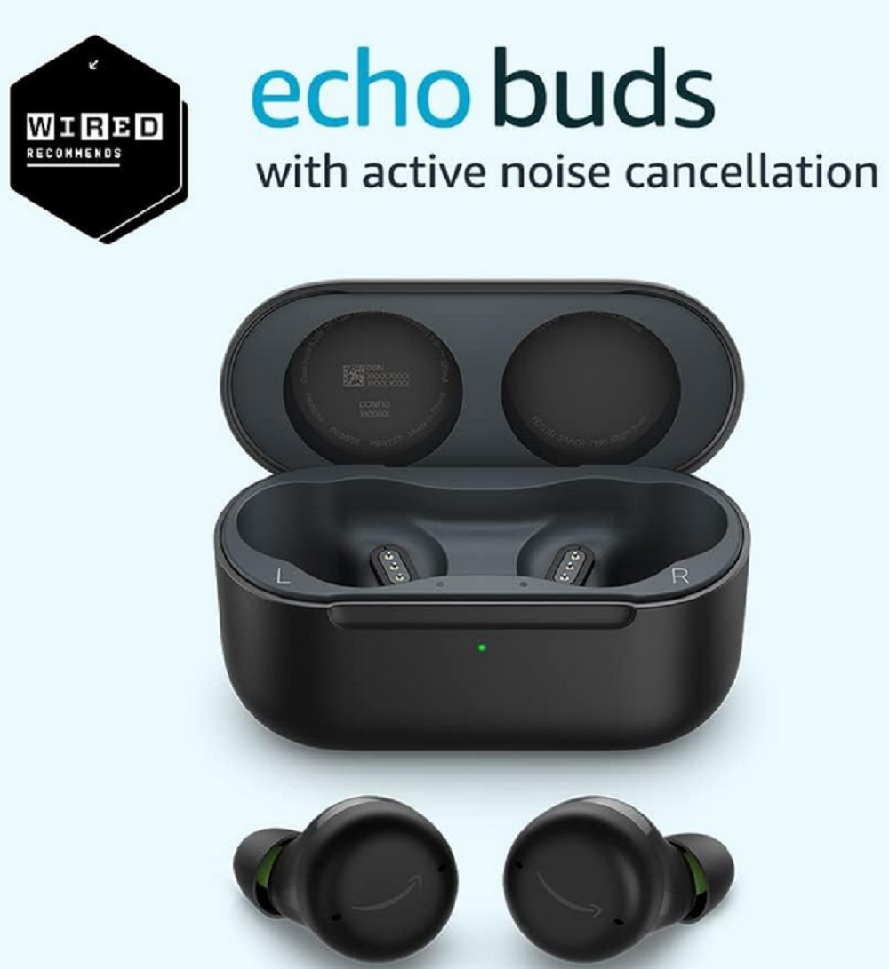 Amazon 2nd Gen Echo Buds with Active Noise Cancellation and Wired Charging Case