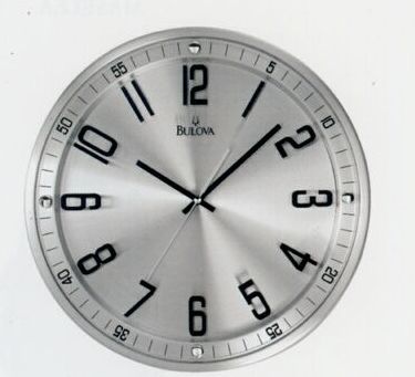 C4646 Bulova Silhouette Metal Brushed Stainless Steel Wall Clock