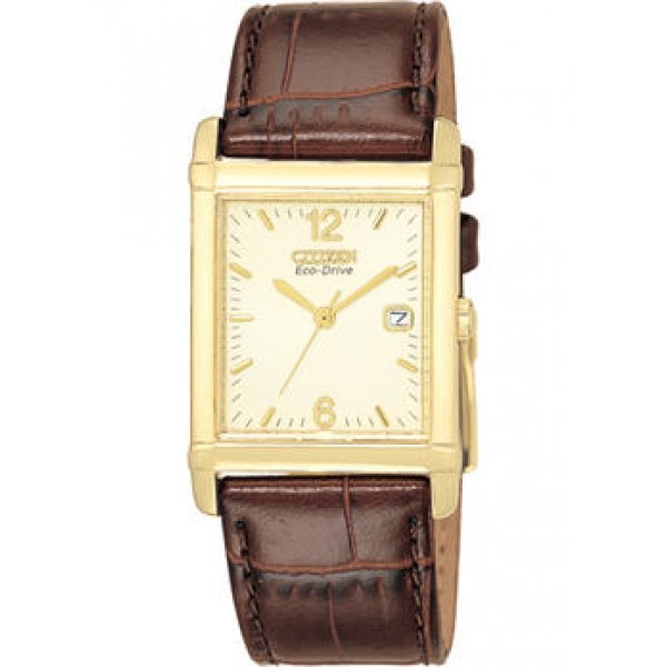 BW0072-07P Citizen Men's Eco-Drive Gold-Tone Leather Watch