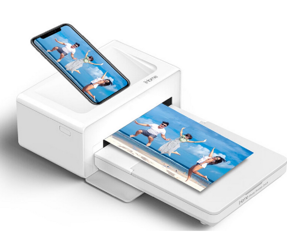 iHome® Photo Printer Dock, Full Size 4x6 inch Printouts