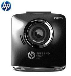 F520G HP Car Cam Camcorder GPS Full HD 1296P 156° Angle 2.4"LCD Camera WDR Black