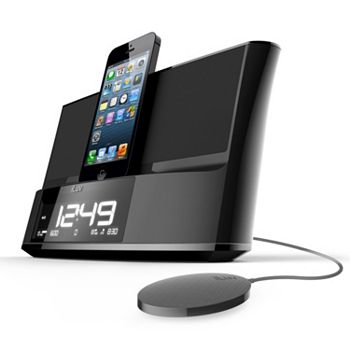 TimeShaker iLuv Dual Alarm Clock Speaker with Bed Shaker and Lightning Dock