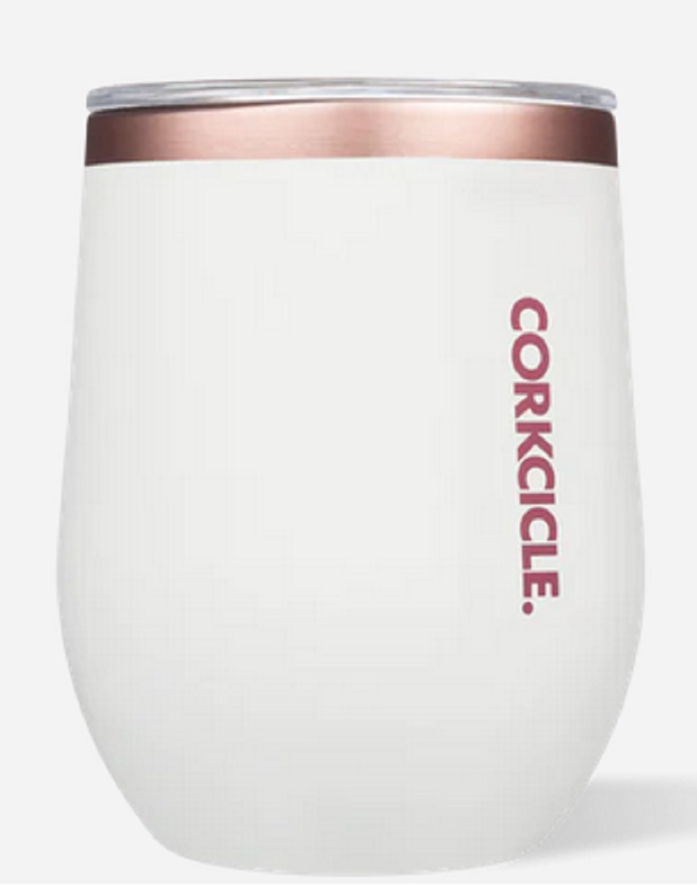 Corkcicle 12oz. White Rose Stemless Wine Tumbler
