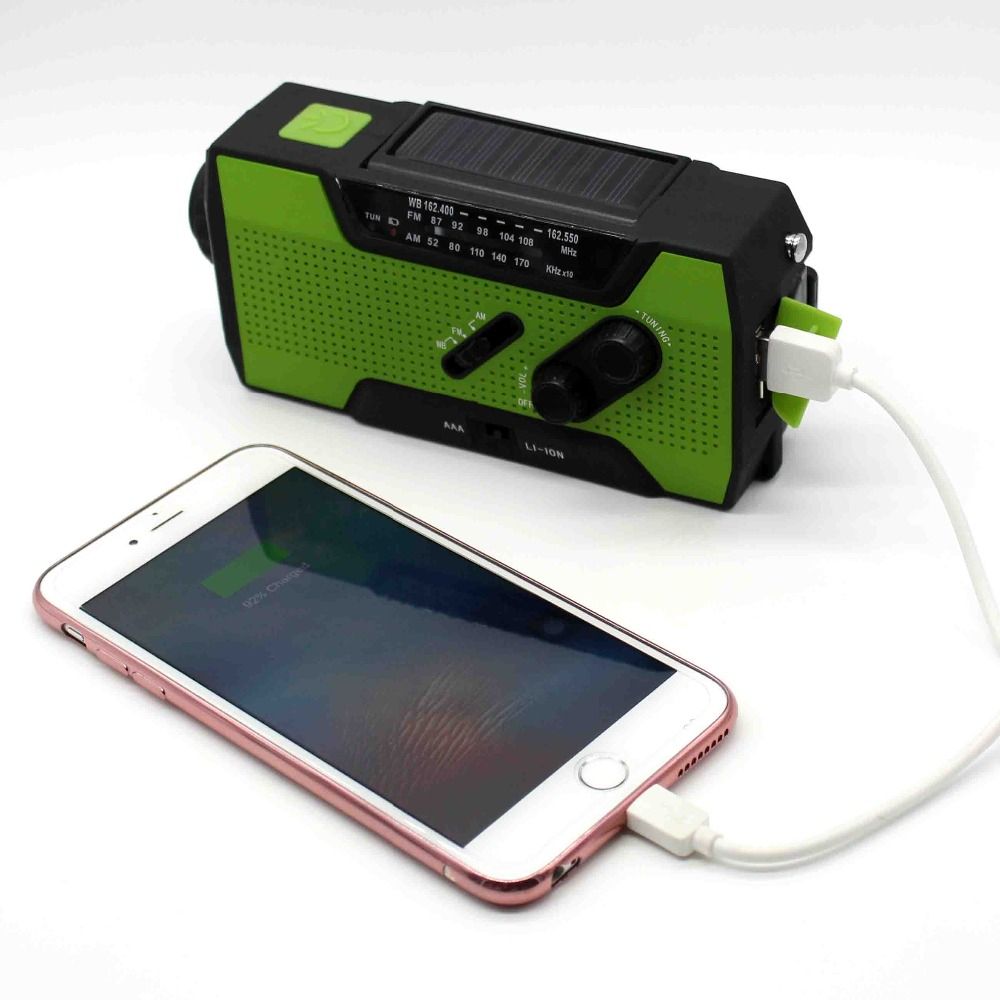 PP180 Emergency NOAA Hand Crank Dynamo 5-LED Flashlight with AM/FM/NOAA radio